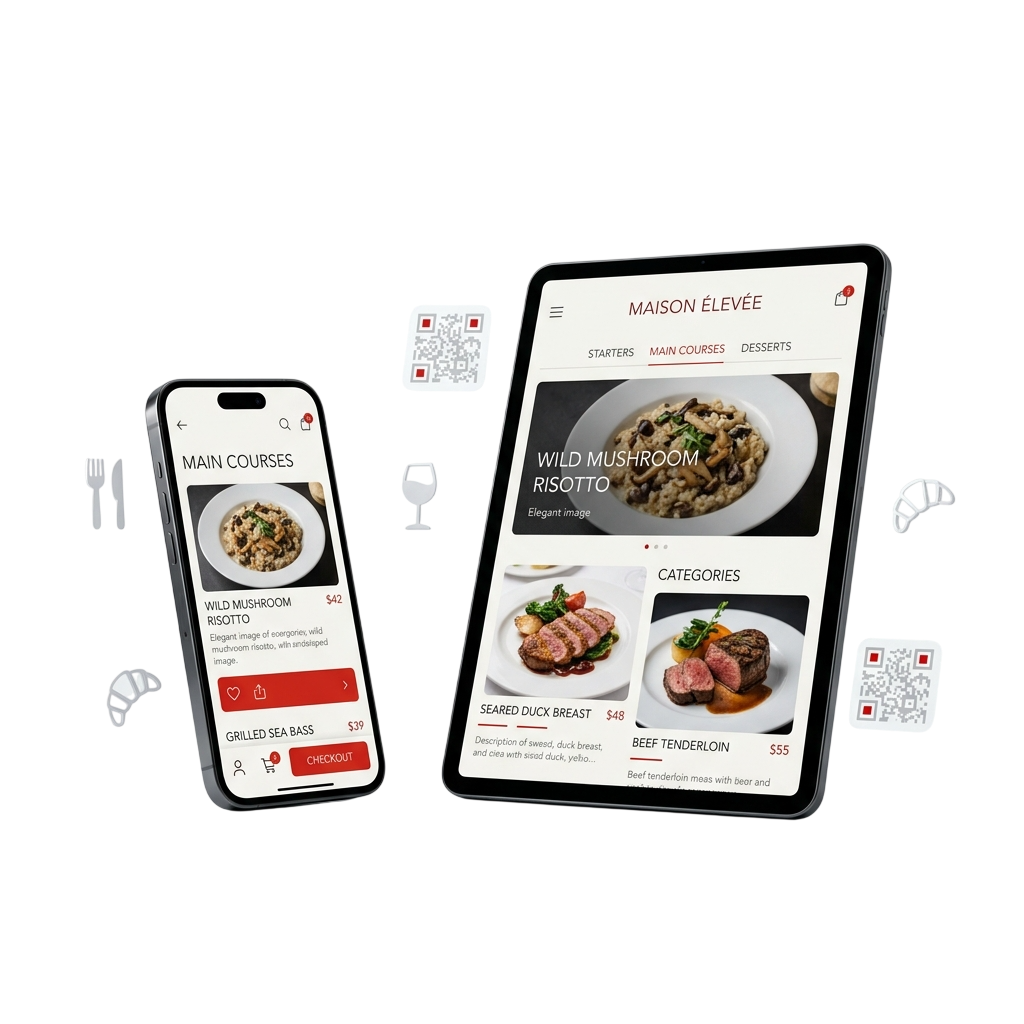 QashMenu Restaurant App Interface Mockup